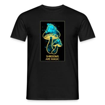 Shrooms are magic - Men's T-Shirt - black - Front - AI Model Male 178 light (178cm)