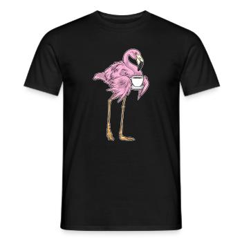 Flamingo Kaffee Tasse - Männer T-Shirt - Schwarz - Vorne - AI Model Male 178 light (178cm)