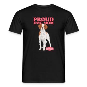 Brittany Mom Epagneul Breton Chien d’arrêt Cadeau - T-shirt homme - noir - Devant - AI Model Male 178 light (178cm)