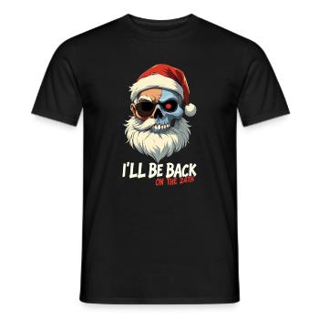 Terminator Santa be back presents - Men's T-Shirt - black - Front - AI Model Male 178 light (178cm)