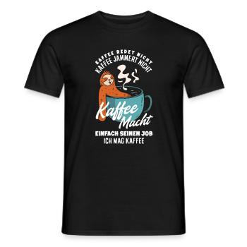 Coffee doesn't talk – I like coffee - Men's T-Shirt - black - Front - AI Model Male 178 light (178cm)