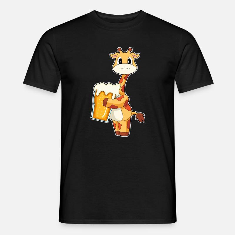 Giraffe Bier - Männer T-Shirt - Schwarz
