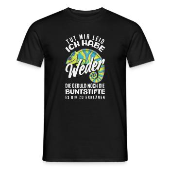 Ni patience, ni crayons de couleur – sarcasme - T-shirt homme - noir - Devant - AI Model Male 178 light (178cm)