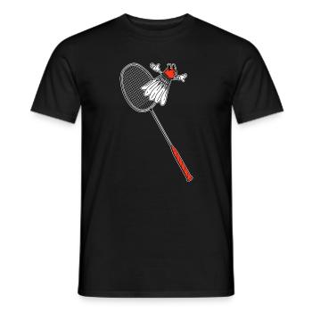 Raquet de badminton volant volant vintage - T-shirt homme - noir - Devant - AI Model Male 178 light (178cm)