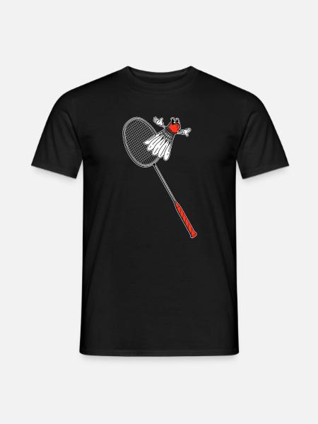 Badminton Schläger Fliegender Federball Vintage - Männer T-Shirt - Schwarz