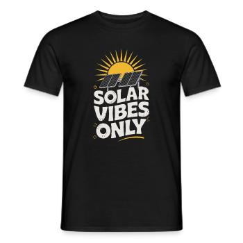 Solar Vibes Only Solar Energy Photovoltaics - Men's T-Shirt - black - Front - AI Model Male 178 light (178cm)