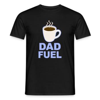 Dad Fuel – Kaffeebetriebenes Papa-Design - Männer T-Shirt - Schwarz - Vorne - AI Model Male 178 light (178cm)