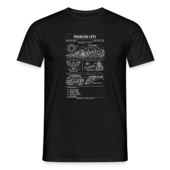 Plan directeur de la ville de Phoenix - T-shirt homme - noir - Devant - AI Model Male 178 light (178cm)