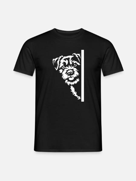Border Terrier Kopf "Black Edition" - Männer T-Shirt - Schwarz