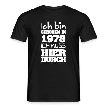 Jahrgang 1978 - Männer T-Shirt - Schwarz - Vorne - AI Model Male 178 light (178cm)