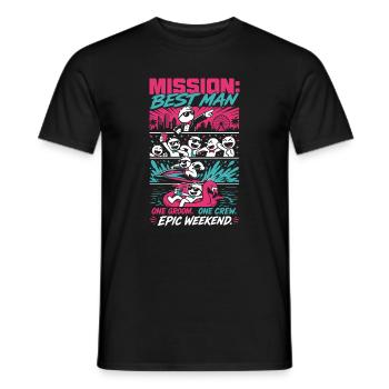 Mission Best Man Epic Weekend - Men's T-Shirt - black - Front - AI Model Male 178 light (178cm)