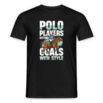 Joueurs de polo marquant des buts avec style - T-shirt homme - noir - Devant - AI Model Male 178 light (178cm)
