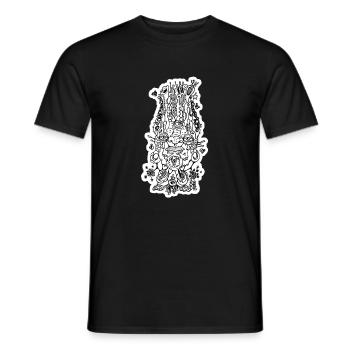 Shaman Head (outline) - Men's T-Shirt - black - Front - AI Model Male 178 light (178cm)