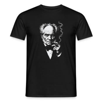 Arthur Schopenhauer raucht Zigarre - Männer T-Shirt - Schwarz - Vorne - AI Model Male 178 light (178cm)