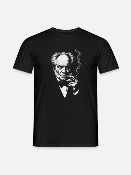 Arthur Schopenhauer smoking cigar - Men's T-Shirt - black