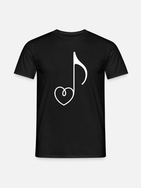 Herznoten-Melodien - Männer T-Shirt - Schwarz