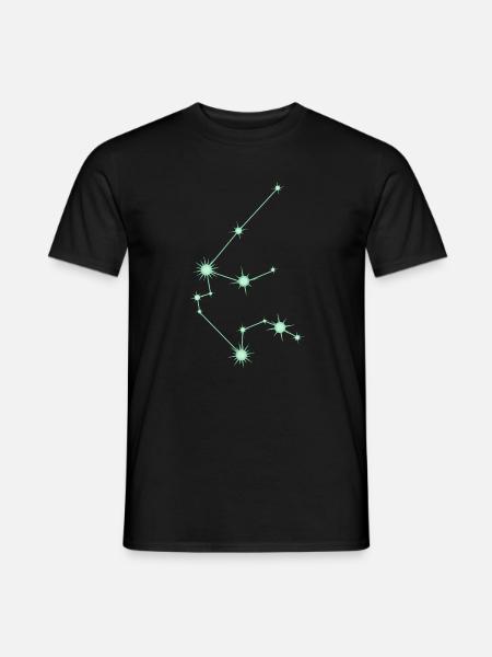 Wassermann-Stern Sternbild Sternzeichen Grün - Männer T-Shirt - Schwarz