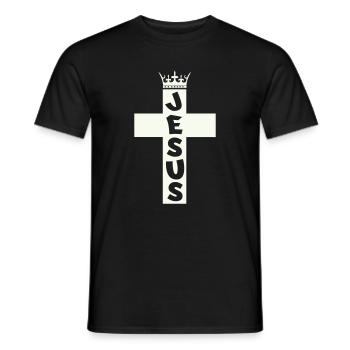 Jesus Kreuz Krone Grafik - Männer T-Shirt - Schwarz - Vorne - AI Model Male 178 light (178cm)
