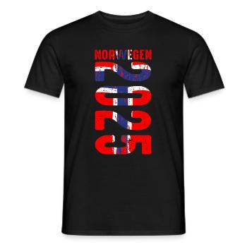 Urlaub Norwegen 2025 Fischer Angelteam Karpfen Ang - Männer T-Shirt - Schwarz - Vorne - AI Model Male 178 light (178cm)