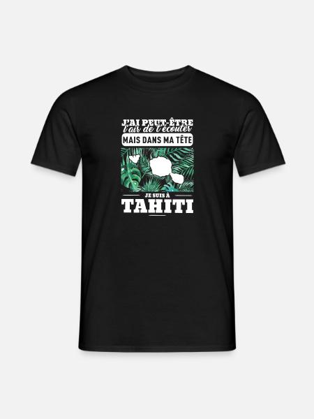 dans ma tete TAHITI - T-shirt homme - noir