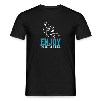 Enjoy The Little Things Biology Biologist Gift - Men's T-Shirt - black - Front - AI Model Male 178 light (178cm)