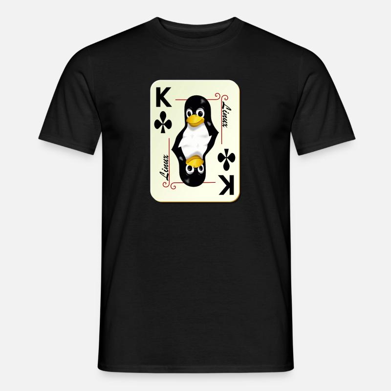 Carte à joueur Linux avec un Manchot - T-shirt homme - noir
