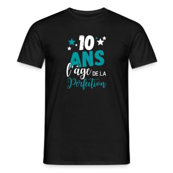 10 Jahre das Alter der perfektion humoristischen Geschenk - Männer T-Shirt - Schwarz - Vorne - AI Model Male 178 light (178cm)