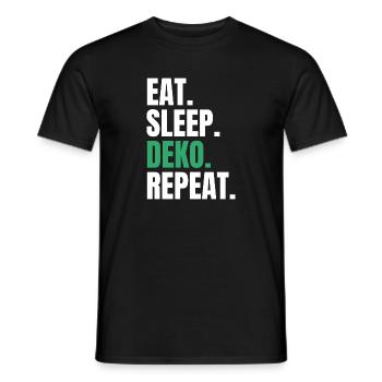 Eat Sleep Deko Repeat Dekorieren Deko - Männer T-Shirt - Schwarz - Vorne - AI Model Male 178 light (178cm)