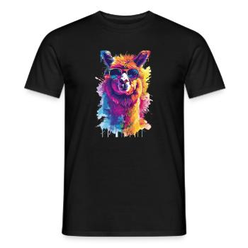 Alpaka Lama für Alpakaliebhaber - Männer T-Shirt - Schwarz - Vorne - AI Model Male 178 light (178cm)