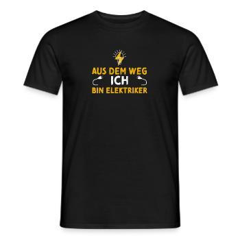 Aus Dem Weg Ich Bin Elektriker - Männer T-Shirt - Schwarz - Vorne - AI Model Male 178 light (178cm)