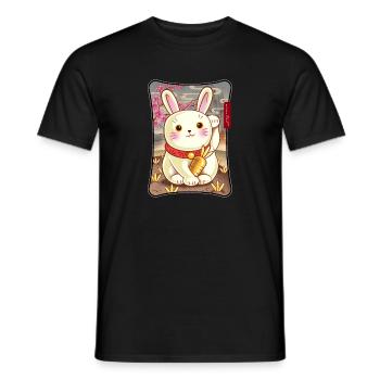 Lapin chanceux pour toujours - T-shirt homme - noir - Devant - AI Model Male 178 light (178cm)