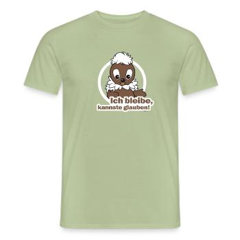 Pittiplatsch Ich bleibe, kannste glauben! - Männer T-Shirt - Sage - Vorne - AI Model Male 178 light (178cm)