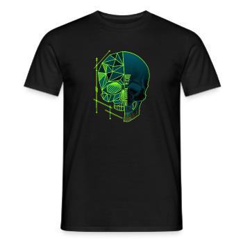 Minimal EDM Skull Polygon - Männer T-Shirt - Schwarz - Vorne - AI Model Male 178 light (178cm)