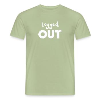 Logged Out - Hiking - Männer T-Shirt - Sage - Vorne - AI Model Male 178 light (178cm)