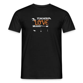 Teachers Love Brains - Halloween - Männer T-Shirt - Schwarz - Vorne - AI Model Male 178 light (178cm)