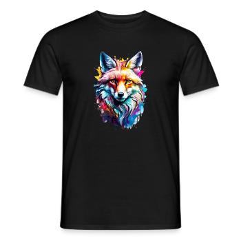Renard peint - T-shirt homme - noir - Devant - AI Model Male 178 light (178cm)