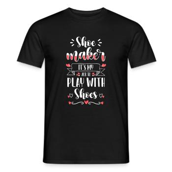 Schuhmacher Stiefel - Männer T-Shirt - Schwarz - Vorne - AI Model Male 178 light (178cm)