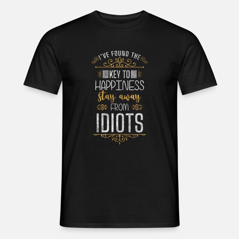 Kleeblatt Lebensenergie Optimist Freude - Männer T-Shirt - Schwarz