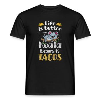 Koala Ours Marsupial Bien-être animal - T-shirt homme - noir - Devant - AI Model Male 178 light (178cm)