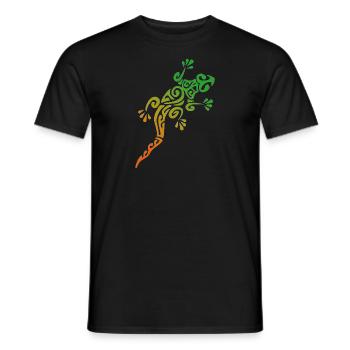 LÉZARD POLYNÉSIEN - collection tribale - T-shirt homme - noir - Devant - AI Model Male 178 light (178cm)