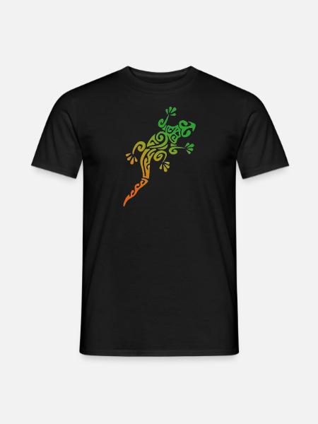 LÉZARD POLYNÉSIEN - collection tribale - T-shirt homme - noir
