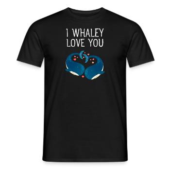 I Whaley Love You - Blue Whale Valentine’s Day Love - T-shirt homme - noir - Devant - AI Model Male 178 light (178cm)