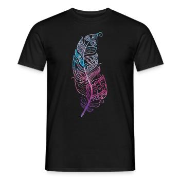 Feder - Männer T-Shirt - Schwarz - Vorne - AI Model Male 178 light (178cm)