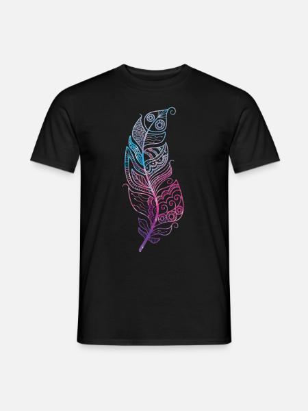 Feder - Männer T-Shirt - Schwarz