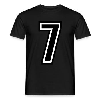 7 - Numéro 7 - Maillot numéro bicolore changement de couleur - T-shirt homme - noir - Devant - AI Model Male 178 light (178cm)
