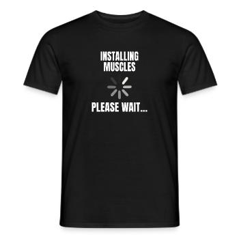 POWERLIFTING: Installing muscles - Männer T-Shirt - Schwarz - Vorne - AI Model Male 178 light (178cm)