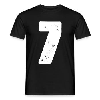 7 Maillot numéro - T-shirt homme - noir - Devant - AI Model Male 178 light (178cm)