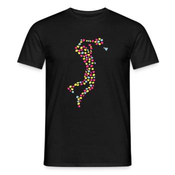player joueur badminton volant pointille - T-shirt homme - noir - Devant - AI Model Male 178 light (178cm)