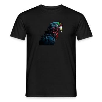 La perruche multicolore - T-shirt homme - noir - Devant - AI Model Male 178 light (178cm)