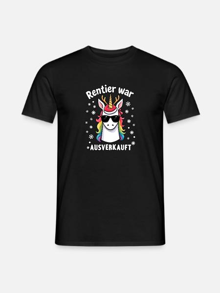 Rentier war ausverkauft Einhorn - Männer T-Shirt - Schwarz